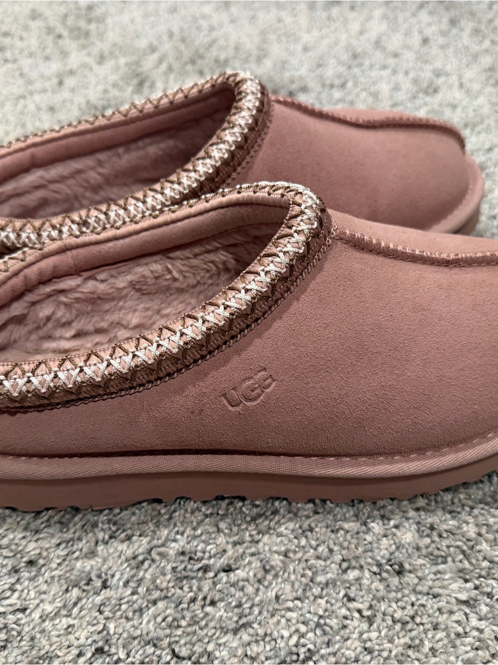 UGG Women's Blush Pink Suede Cozy Slip-On Slippers - Picture 3 of 6